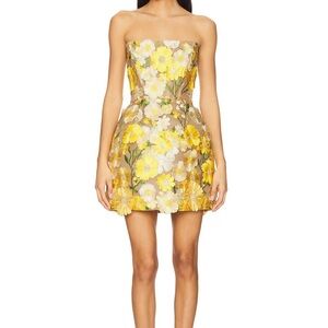 Bronx and Banco Jasmine Maraya Yellow Floral Mini Dress